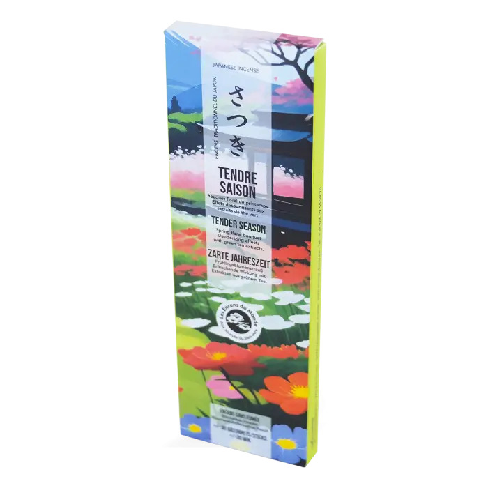 Tradícionális japán füstölőpálcika, kevés füsttel - üde, friss, virágos illat - életöröm, jókedv, vidámság